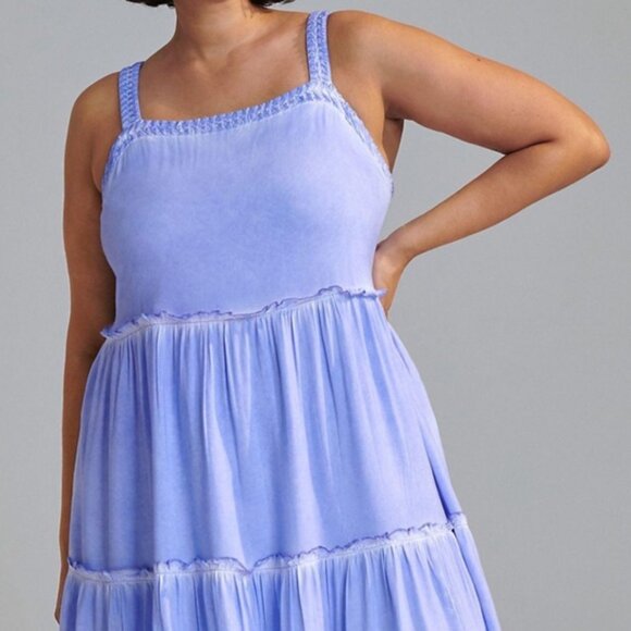 NWT Anthropologie Nell Lavender Tiered Pullover Midi Dress in Women's 1X - Picture 5 of 14